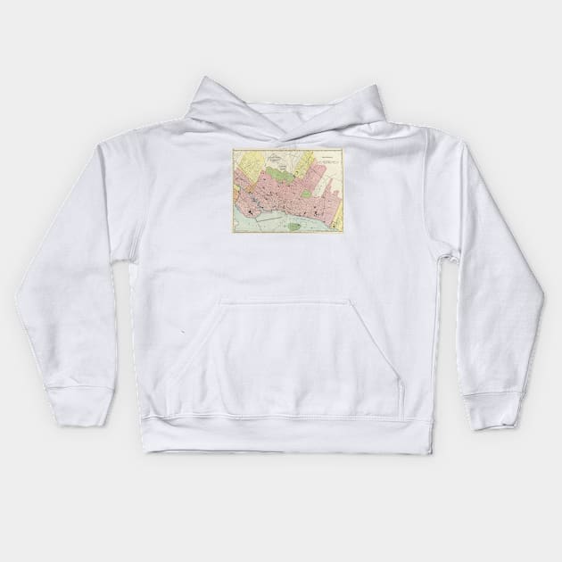 Vintage Map of Montreal (1903) Kids Hoodie by Bravuramedia